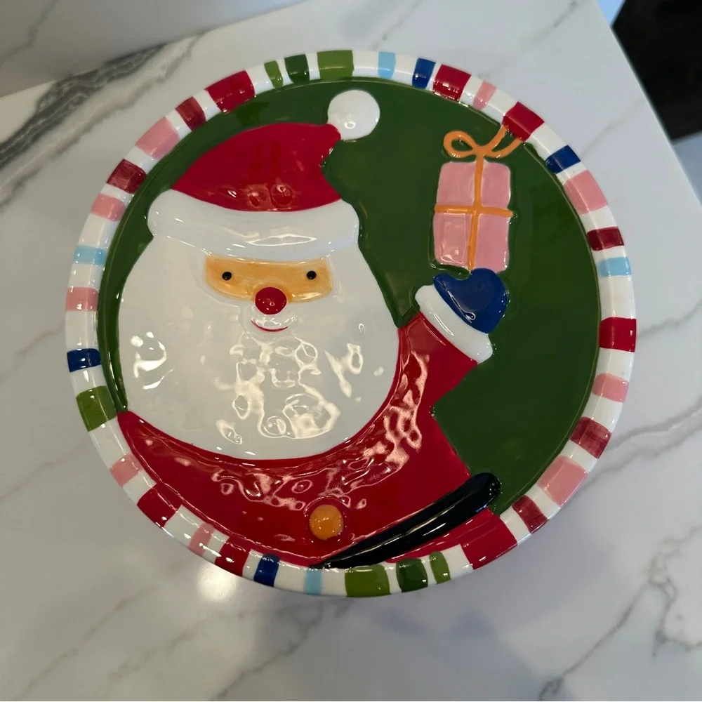 Target Home 2006 Ceramic Santa Claus Holiday Cookie Jar - Red and Green